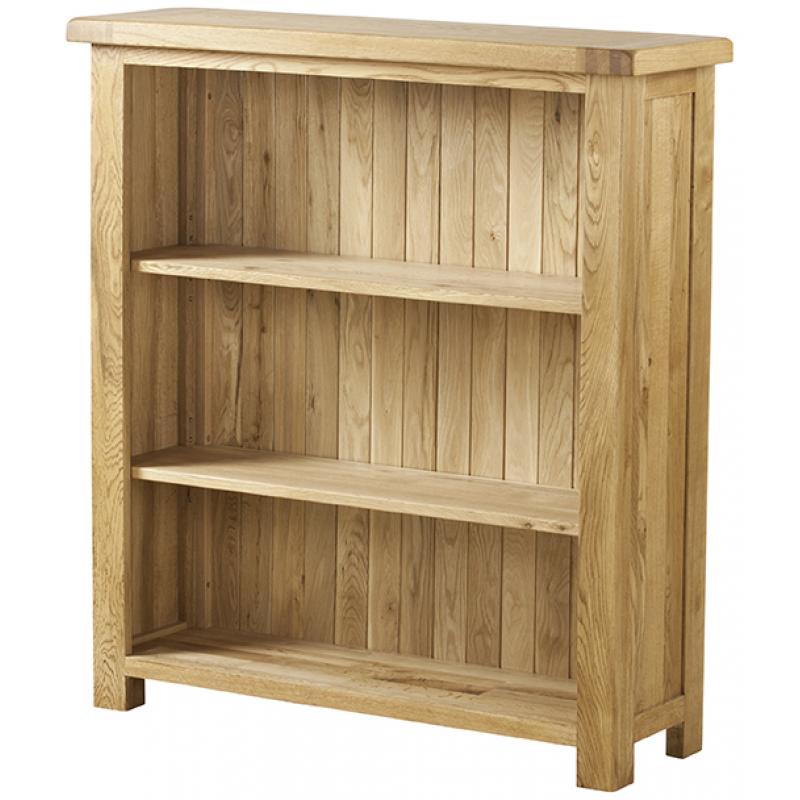Kingsbury Solid Oak Small Wide Bookcase